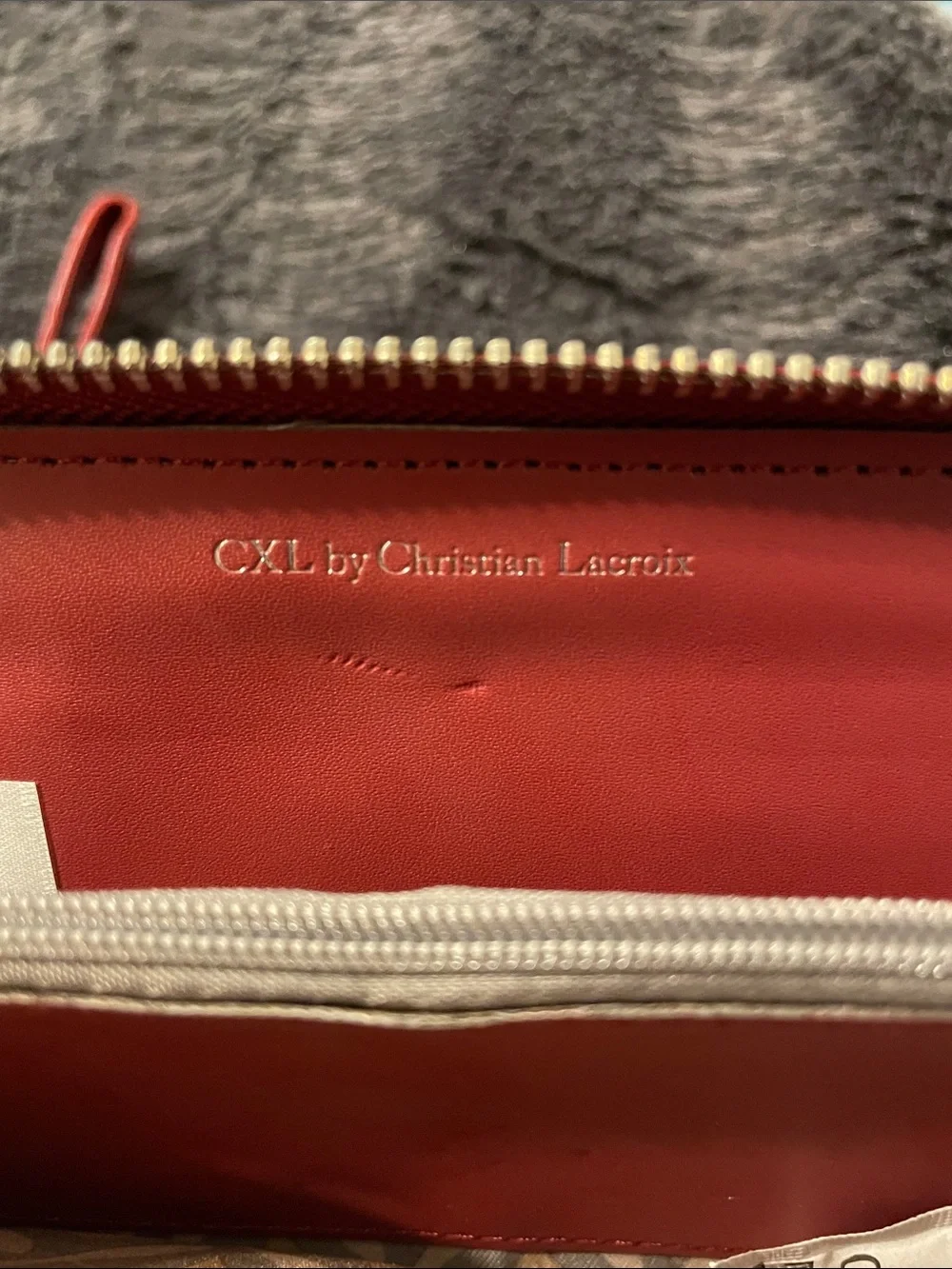 Croc-Embossed CXL by Christian LaCroix Zip Wristlet Wallet Case Red